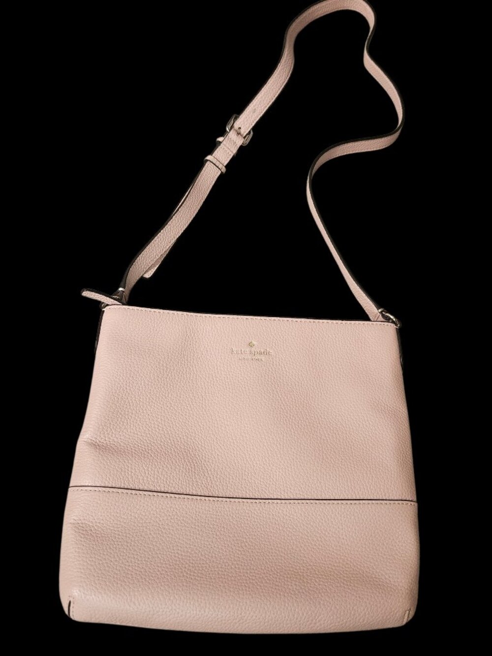 Kate Spade NY Southport Ave Cora Crossbody Bag Pink Pebbled Leather Zip Pastel